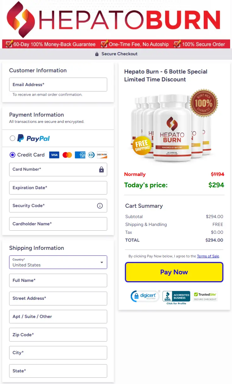 HepatoBurn Checkout
